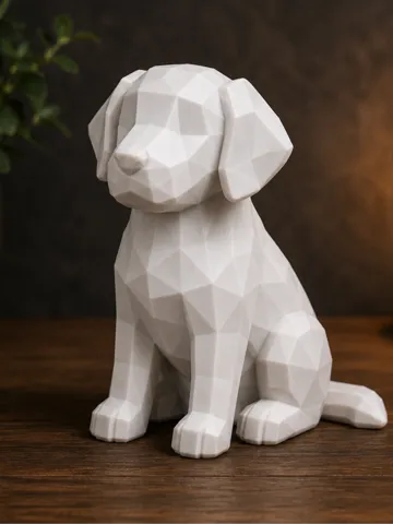 Letrero o emblema decorativo: Low Poly Puppy – Cute Dog Decoration — vista de referencia 2