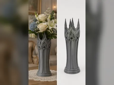 Jarrón decorativo: Spire Crown Flower Vase — referencia de MakerWorld