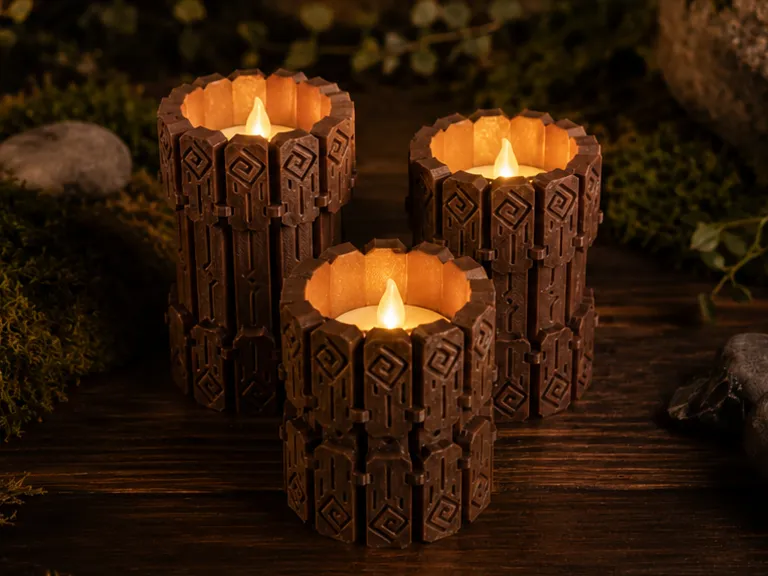 Rune Pillar LED Tea Light Holders – Fantasy Candle