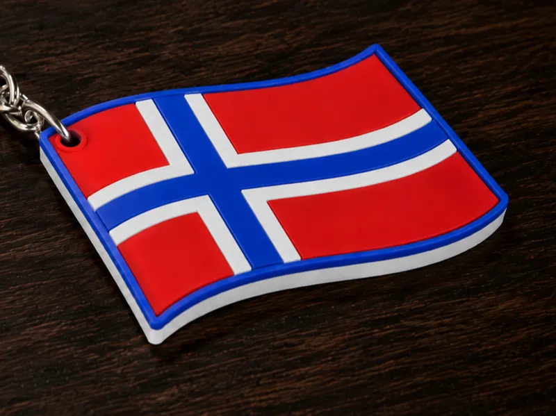 Norway Flag - Norwegian Keychain - No AMS Needed