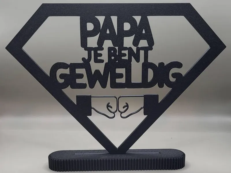 Papa je bent geweldig beeldje met standaard