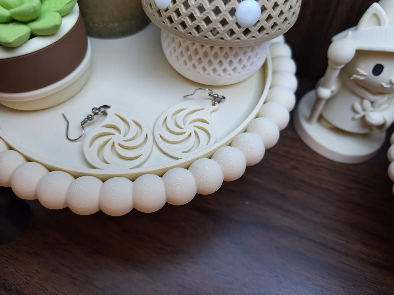 Nautilus Shell Earrings (Open Spiral) view 2