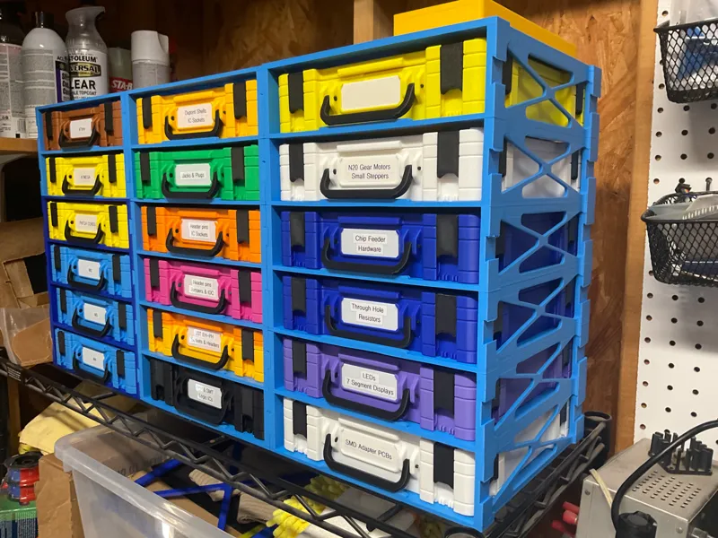 Modular Gridfinity Storage Box Rack