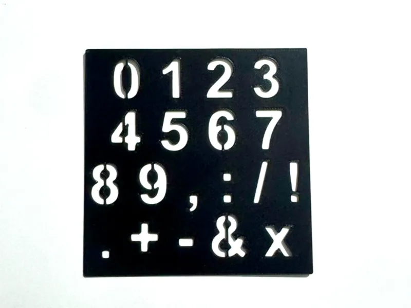 Schablone Zahlen Sonderzeichen / Stencil numbers