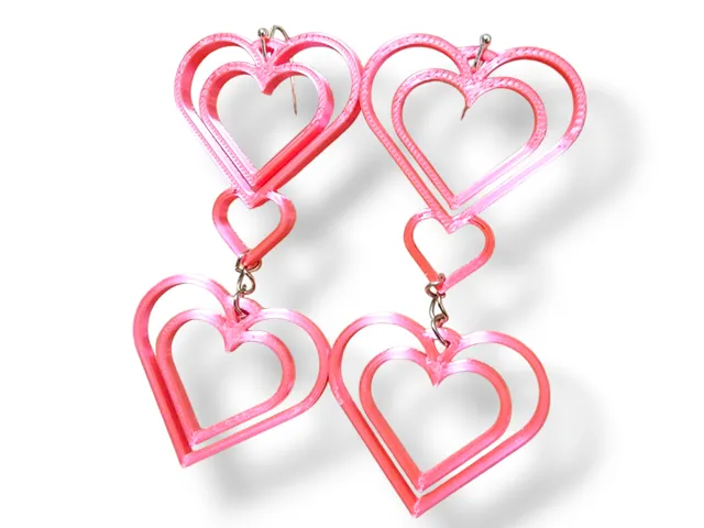Double Heart Earring - Valentine's Day Gift