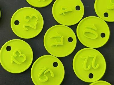 Cloakroom chips for hanging with numbers up to 200