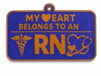3D Printed RN Badge Tag My Heart Belongs to an RN