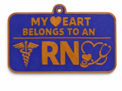 3D Printed RN Badge Tag My Heart Belongs to an RN
