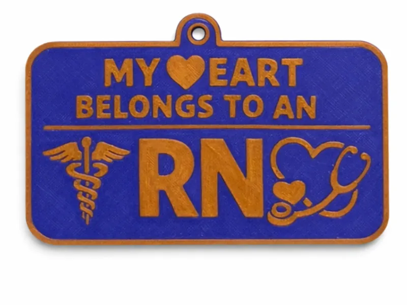 3D Printed RN Badge Tag  My Heart Belongs to an RN