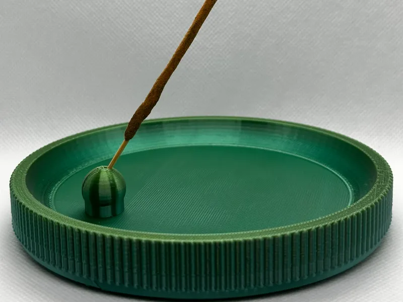 Round Incense Holder with Ash Catcher