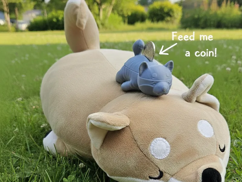 Sleeping Shiba Inu Piggy Bank