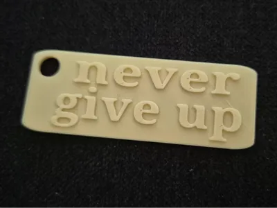 Never give up - Keychain
