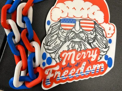 Merry Freedom Santa Necklace