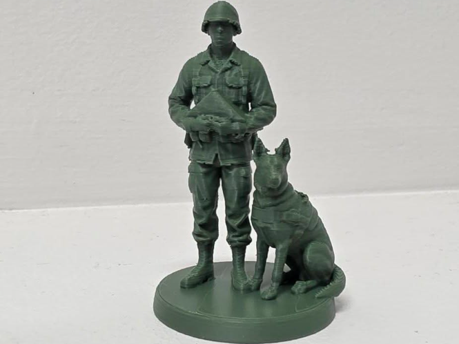 US Army Green Toy Soldier Service Dog Folded Flag 3D model
