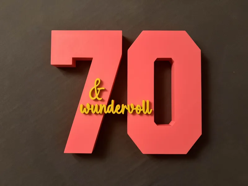 70 & Wundervoll | Schriftzug