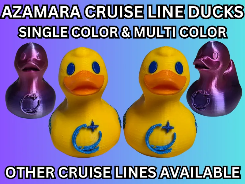 Azamara Cruise Line Duck Multi & Single Color