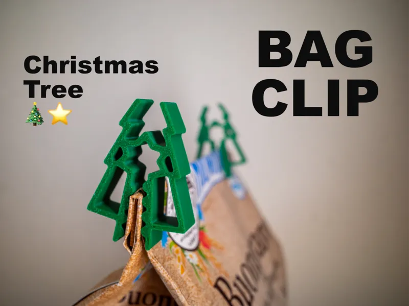 Bag Clip - Christmas Tree and Star - Storage Clip