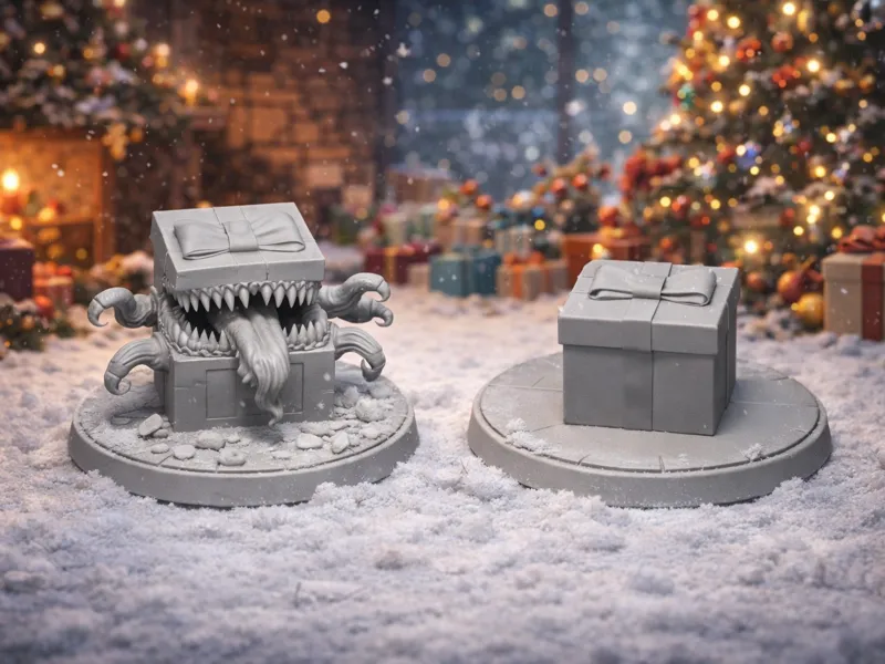 Mimic de Noël – cadeau – Figurine décorative JDR