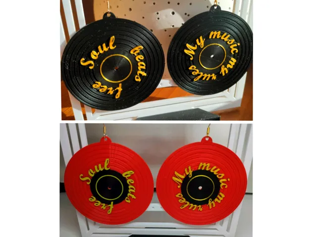 Vinyl earrings