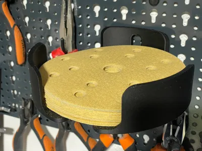 Container for 150mm sanding discs