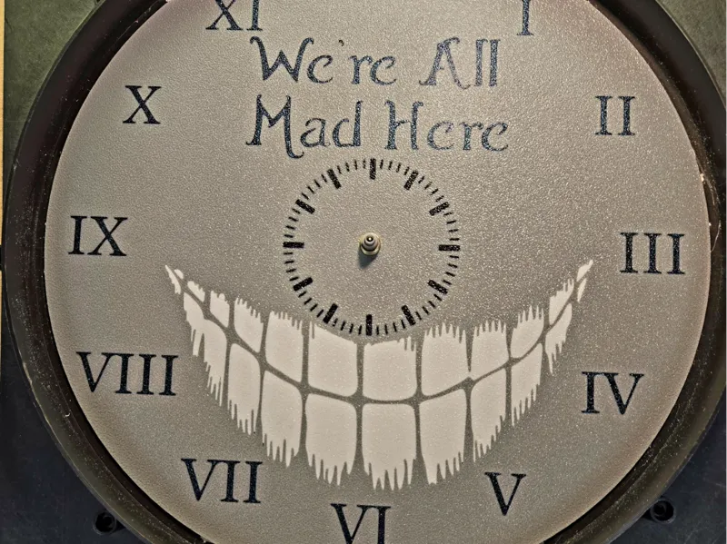 We're All Mad Here Clock Face