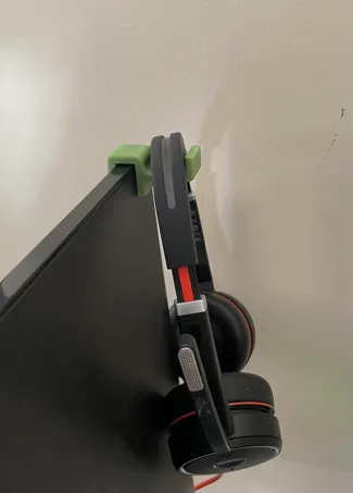 Simple behind the monitor headphone hook