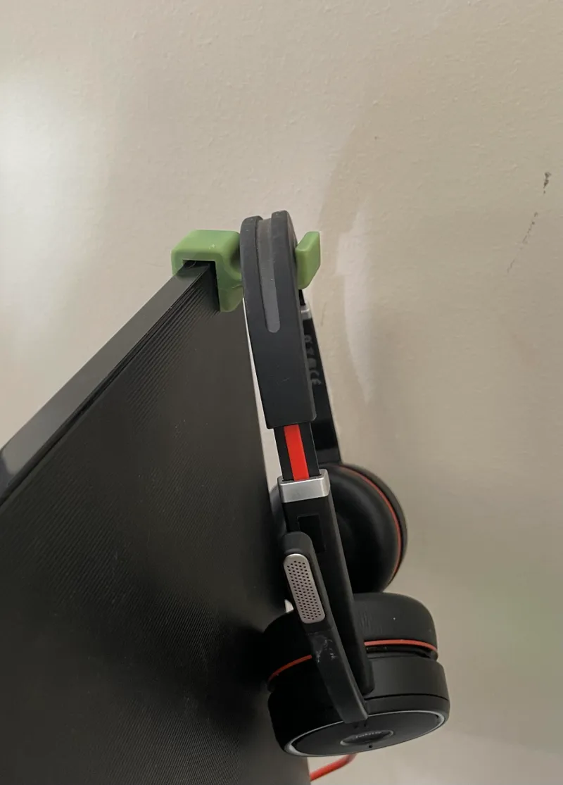 Simple behind the monitor headphone hook