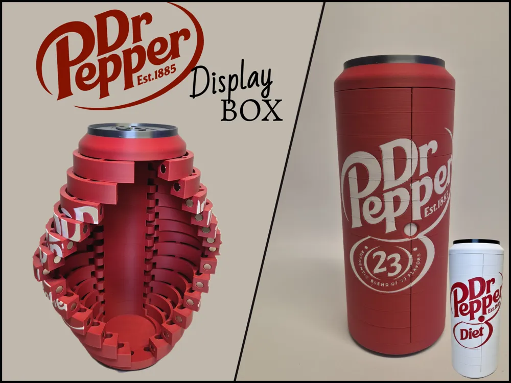 Dr Pepper folding door display box - Free 3D Print Model - MakerWorld