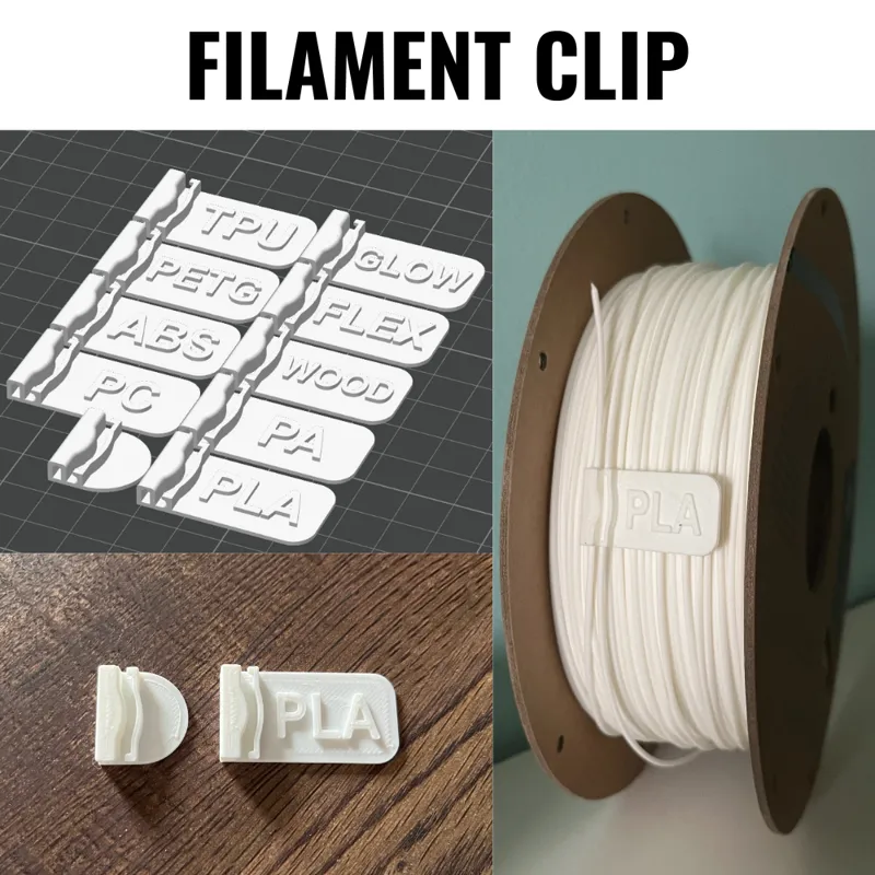 Filament Clip - Material Label Options
