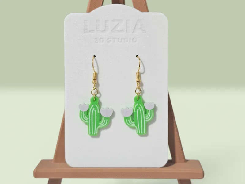 Cute Kawaii Cactus Earrings (Quick Print)