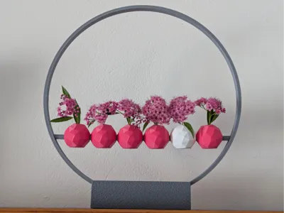 Modular Deco Ring with Faceted Flower Spheres