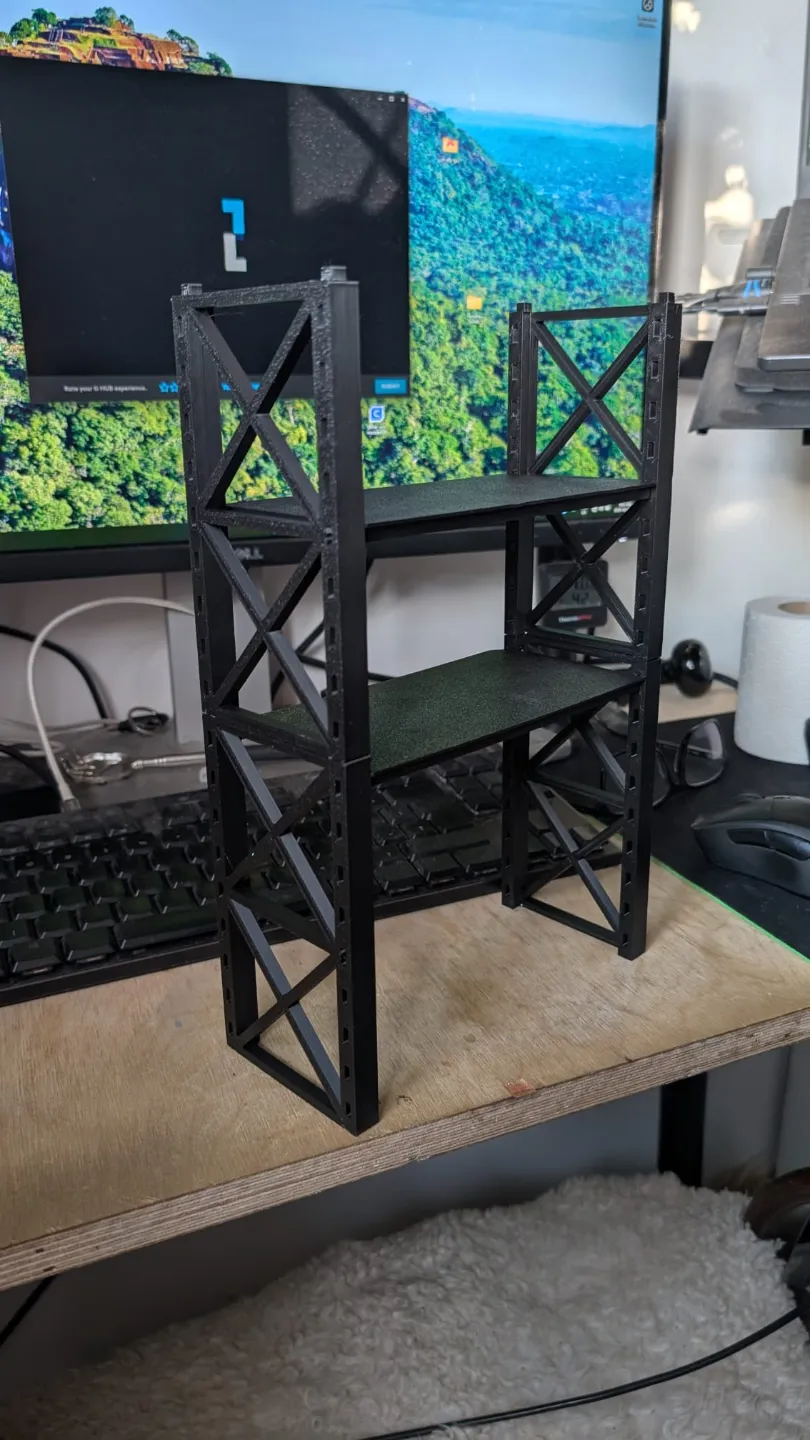 Modular Mini warehouse racking shelf. Height adj - Free 3D Print Model ...