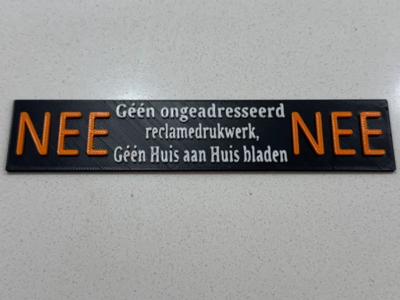 NEENEE sticker bordje geen reclame NEE bord