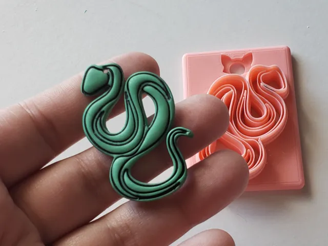 Artsy Ribbon Snake Polymer Clay Earring Cutter