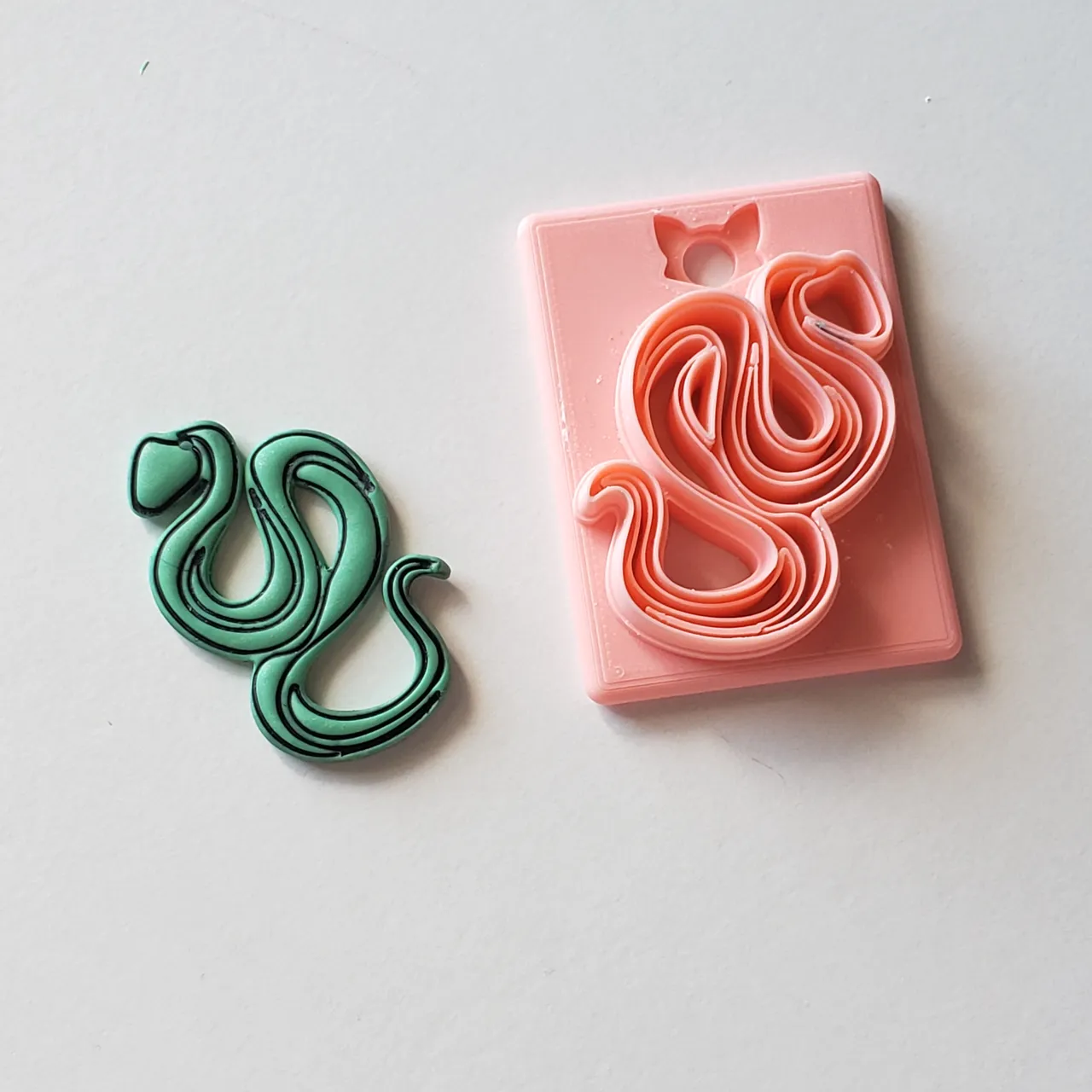 Artsy Ribbon Snake Polymer Clay Earring Cutter view 2