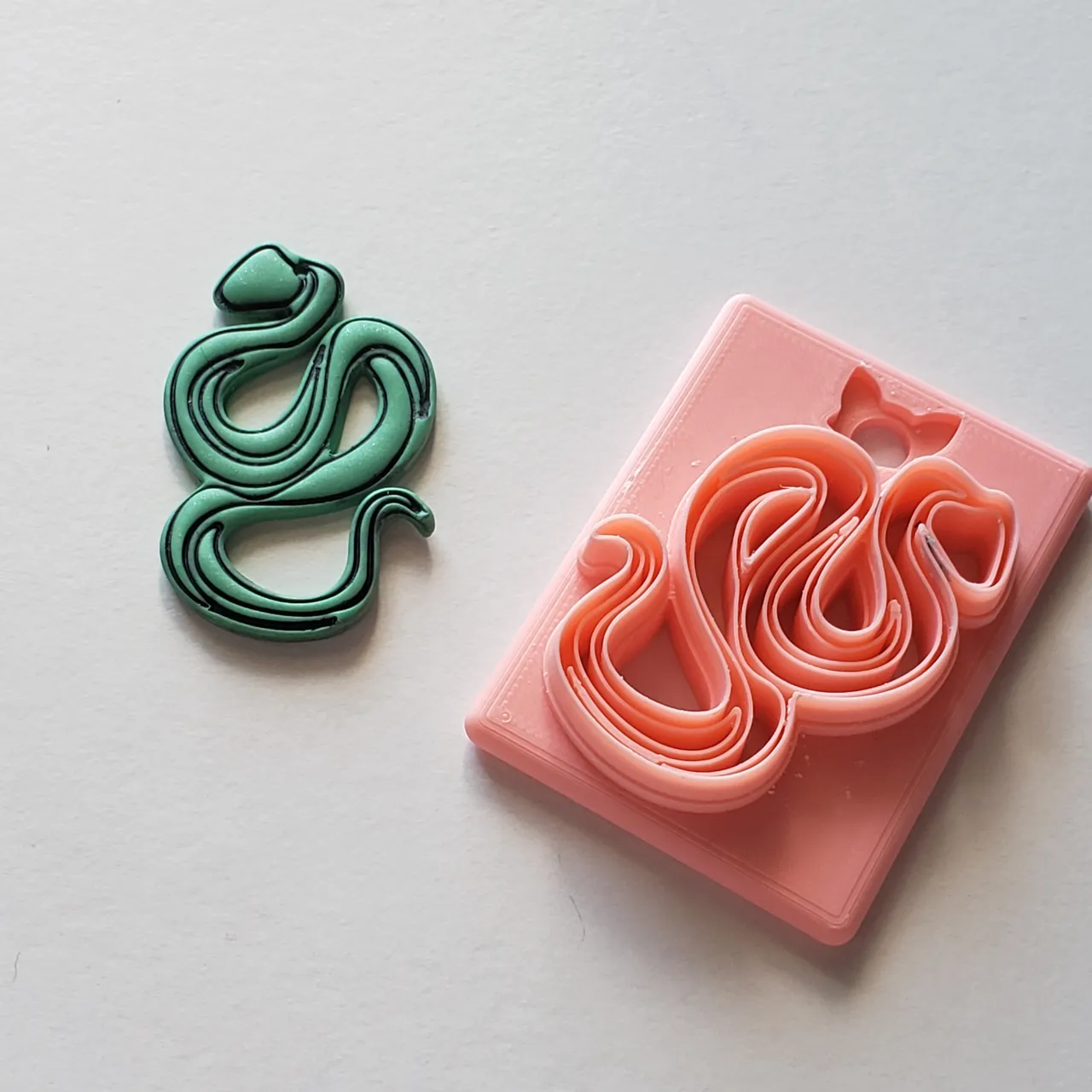 Artsy Ribbon Snake Polymer Clay Earring Cutter view 3