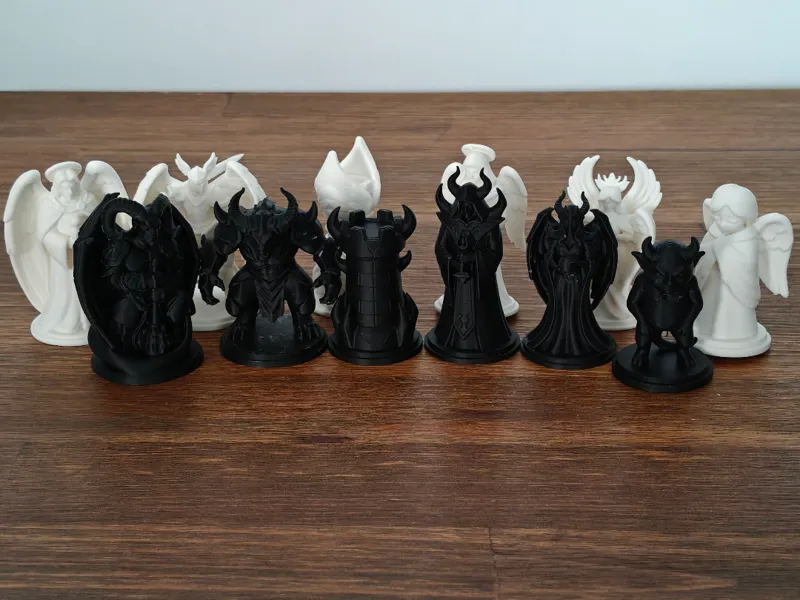 Celestial Conflict: Angels vs Demons Chess Set