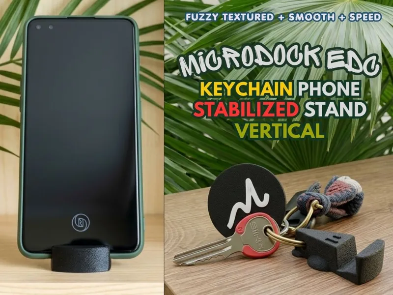 MicroDock EDC Keychain Stabilized Stand Phone