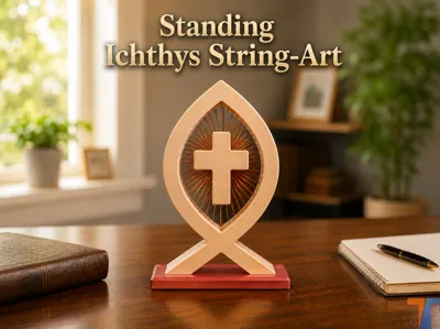 Standing Ichthys String-Art