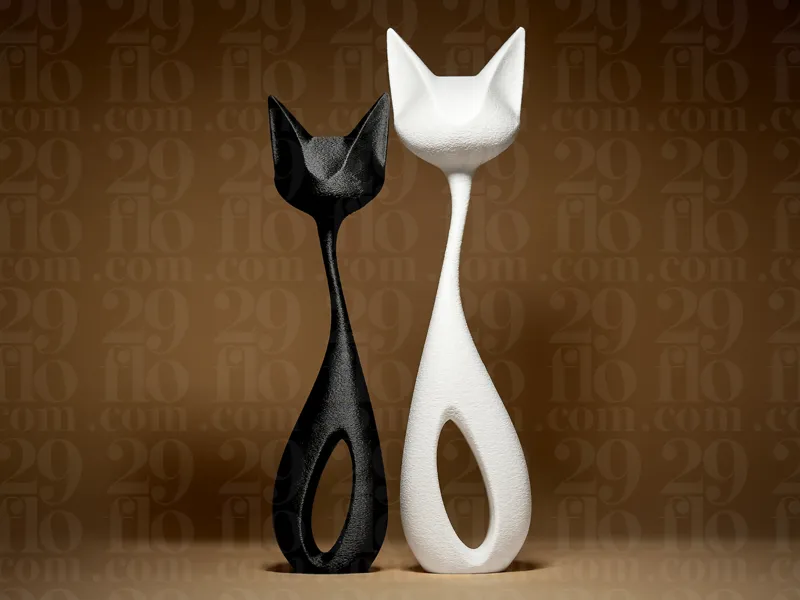 Two Modern Cats Figurines