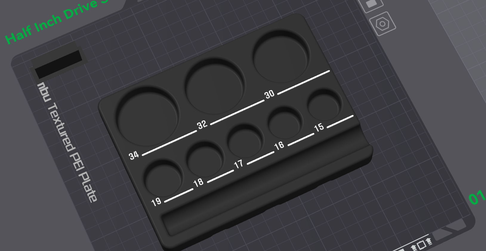 Miniatura 2 do modelo 3D 1/4" & 1/2" Gridfinity Socket Set Organiser