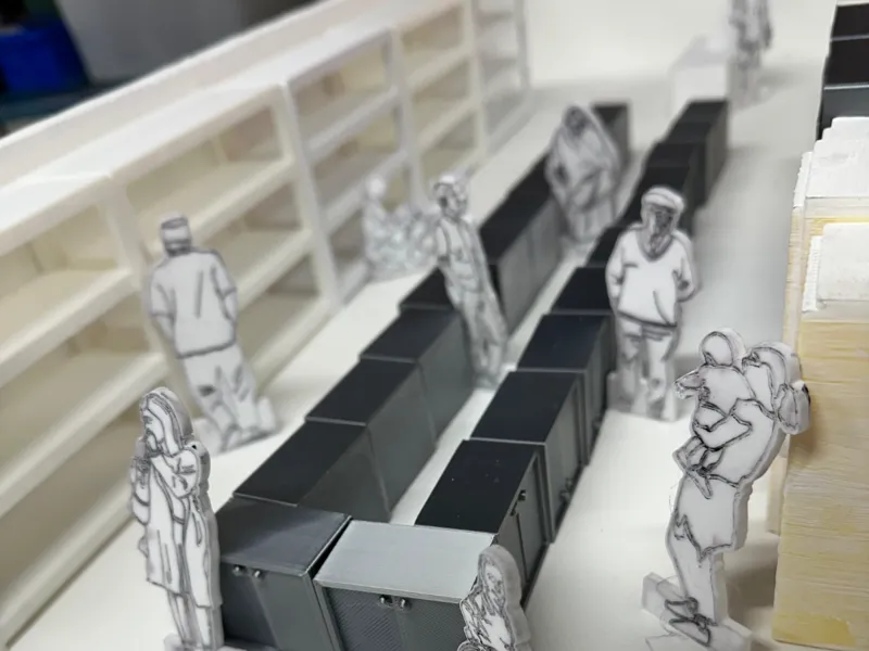 1:10 scale industrial shelving - Model warehouse