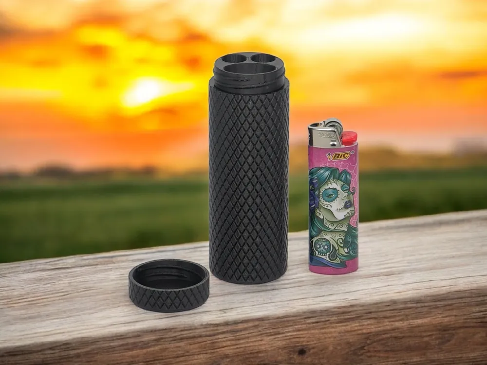The StashMate - Joint Jar with Bic lighter storage - Free 3D Print Model