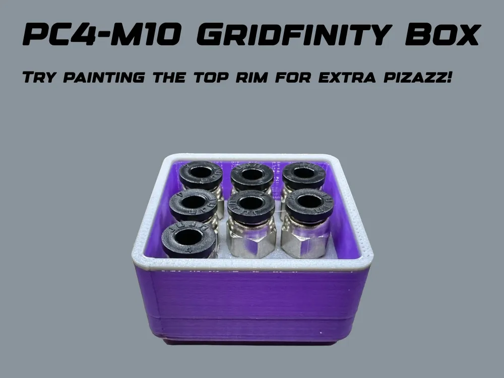 PC4-M10 Gridfinity Box - 1x1x3.5 - fits AMS Riser by Redbluefire ...