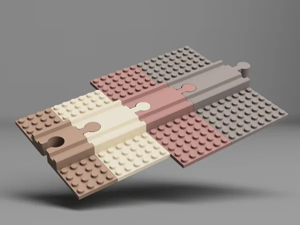 Rails compatibles briques et circuits en bois