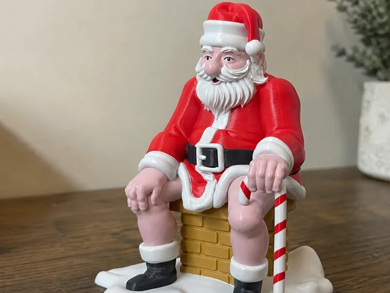 Funny Santa Chimney Sitter Christmas Figurine