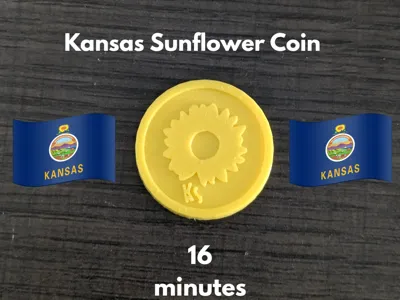 Kansas Sunflower Coin (16 Minute print)