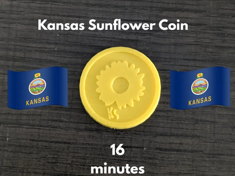 Kansas Sunflower Coin (16 Minute print)