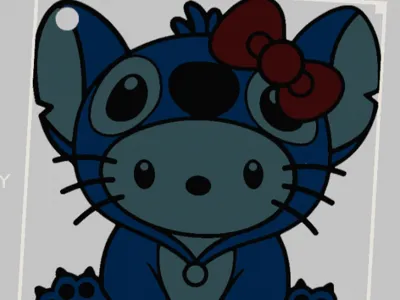 Stitch keychain hello