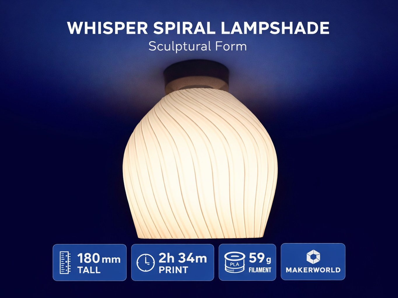 Whisper Spiral Lampshade – Sculptural Form
